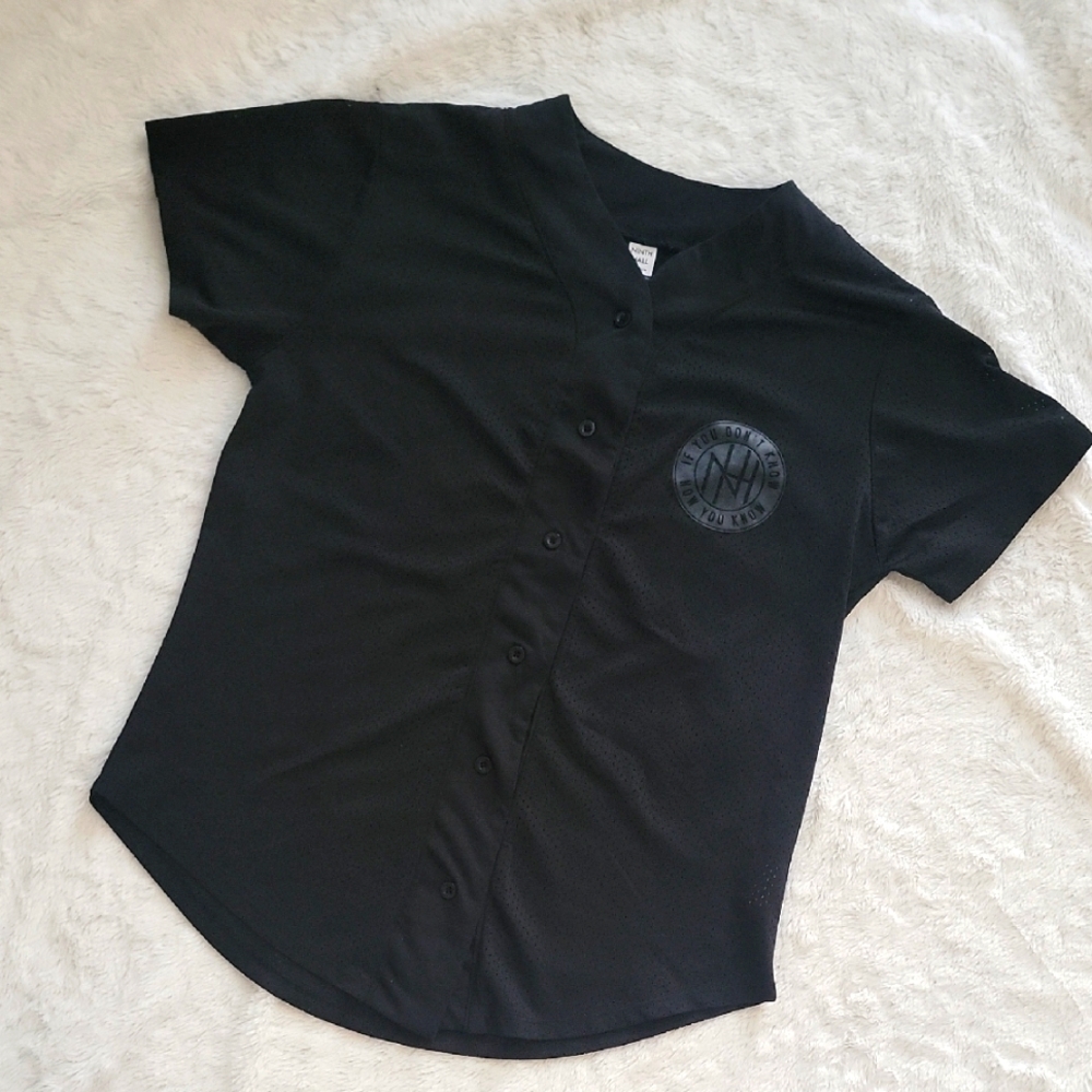 Womens Ninth Hall Black Baseball Jersey